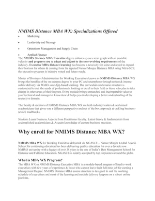 Nmims distance mba | PDF
