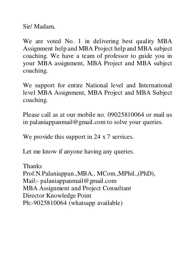 Mba assignment help