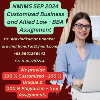 NMIMS SEP 2024 Customized Business  and Allied Law - BBA Assignment