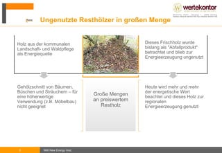 Energiegewinnung aus Holz  Im Fokus der Beteiligung steht die Energieerzeugung aus Holz Holz ist eine seit Jahrtausenden genutzte Energiequelle, die erst im vergangenen Jahrhundert durch fossile Brennstoffe wie Kohle, Erdöl und Erdgas abgelöst wurde Heute erlebt Holz als Erneuerbarer Energieträger eine Renaissance von der Sie als Anleger profitieren können  