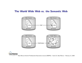 The World Wide Web vs. the Semantic Web

               Web Server                                    Web Server




     ...