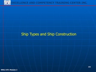 EXCELLENCE AND COMPETENCY TRAINING CENTER INC.
!
!
NMLC-EF1-Module 2
255
Ship Types and Ship Construction
 