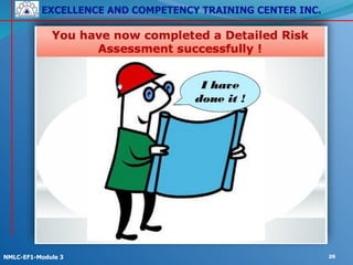 EXCELLENCE AND COMPETENCY TRAINING CENTER INC.
!
!
NMLC-EF1-Module 3 26
 
