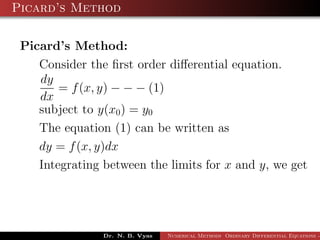 Numerical Methods - Oridnary Differential Equations - 1 | PDF