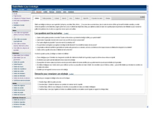 Accès à un sous-menu
(stratégie), avec des onglets par
objets décisionnels du domaine
de connaissance (classes de
l’ontologie)
 