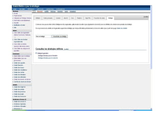 Pour chaque onglet, possibilité
de création/ modification d’un
nouvel élément (instanciation via
un formulaire)
Affichage de la liste des objets
déjà instanciés dans cette classe
 