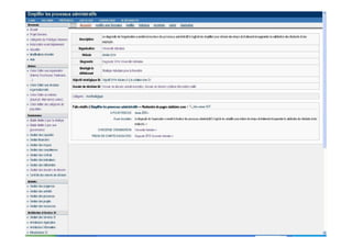 Autre exemple d’affichage
pour le processus impacté
 