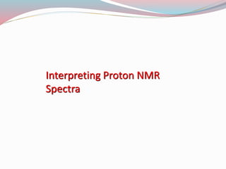 Interpreting Proton NMR
Spectra
 