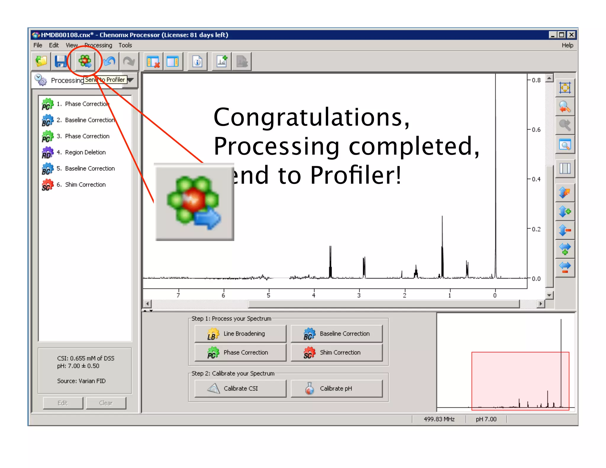 Congratulations,
Processing completed,
send to Proﬁler!
 