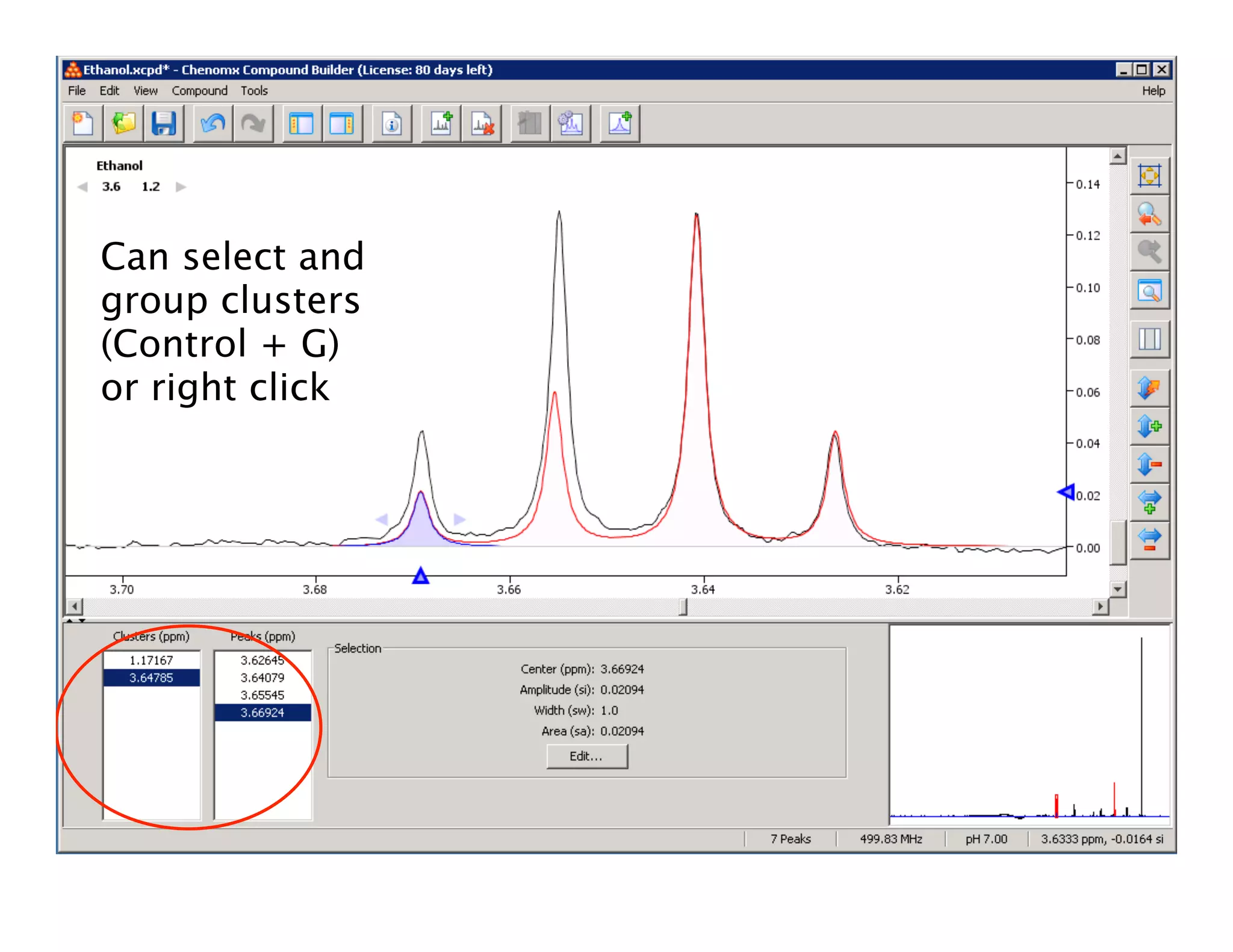 Can select and
group clusters
(Control + G)
or right click
 