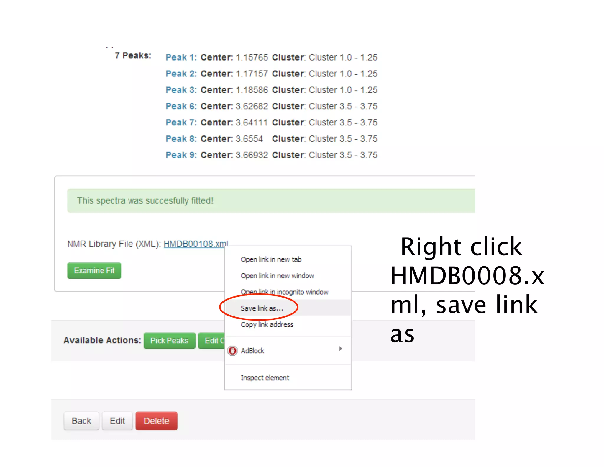 Right click
HMDB0008.x
ml, save link
as
 