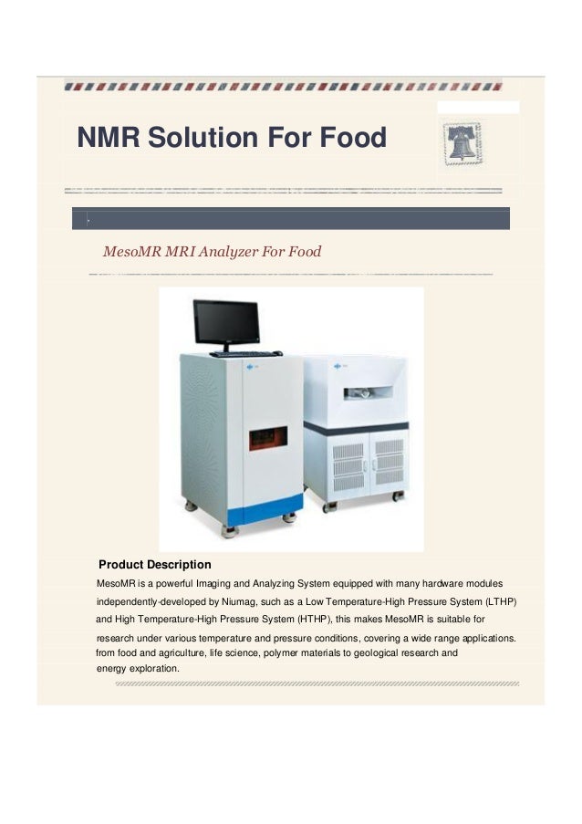 NMR Solution for Food