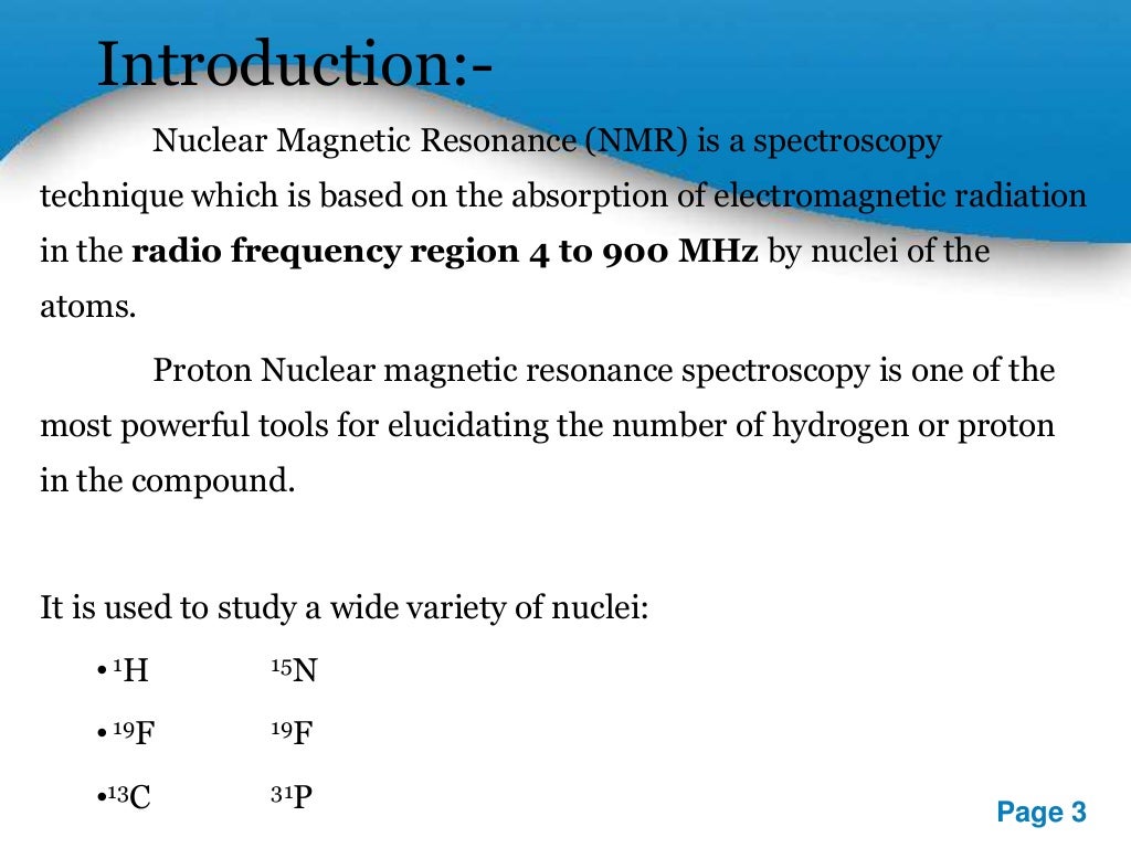 Nmr spectroscopy