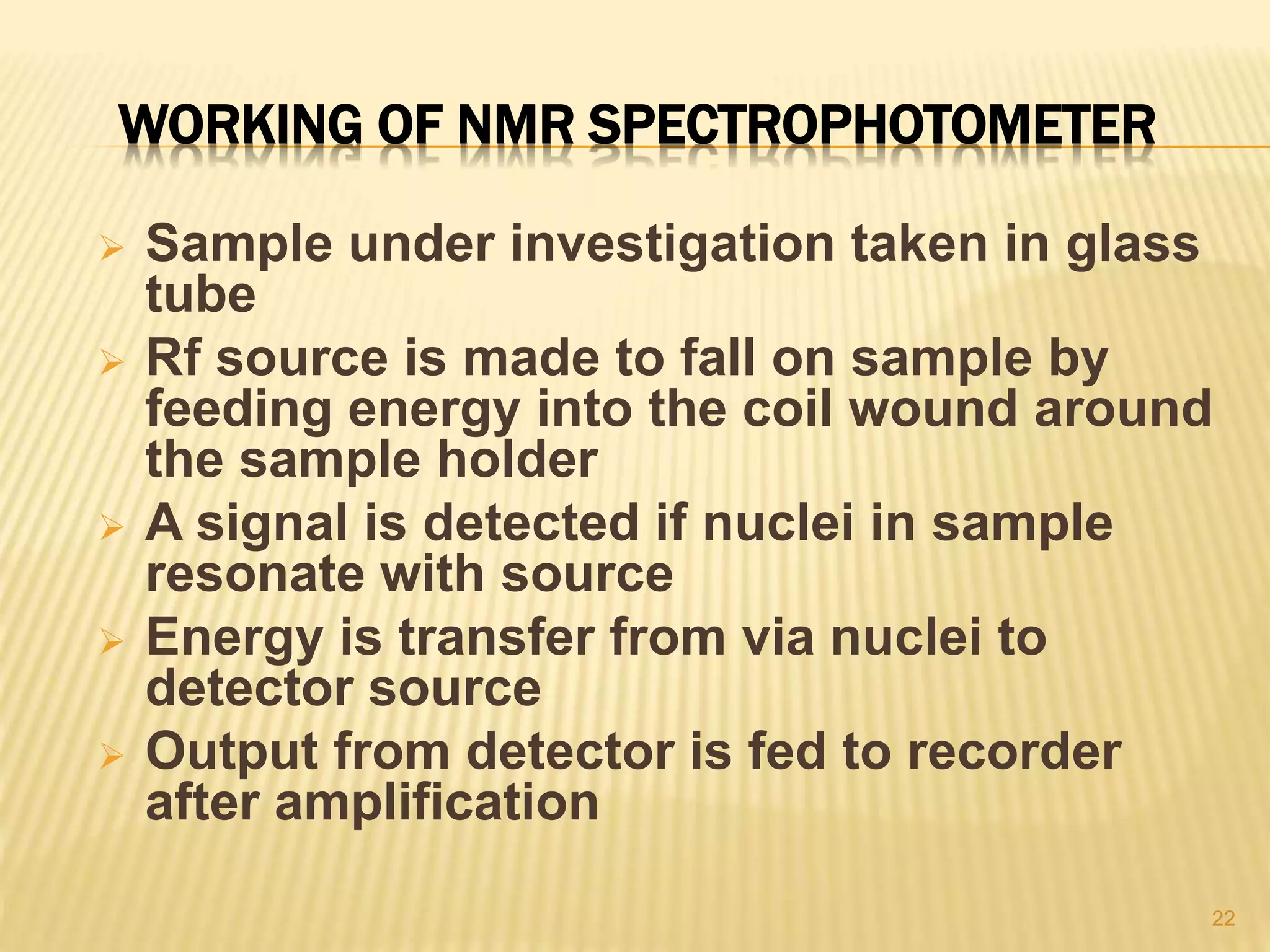 Principle and working of Nmr spectroscopy PPT