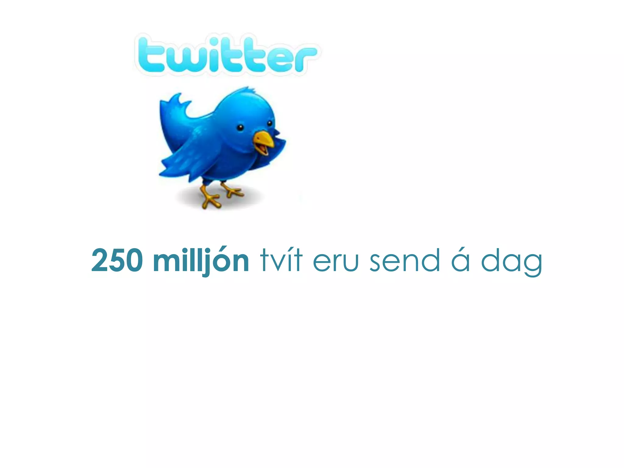 250 milljón tvít eru send á dag
 