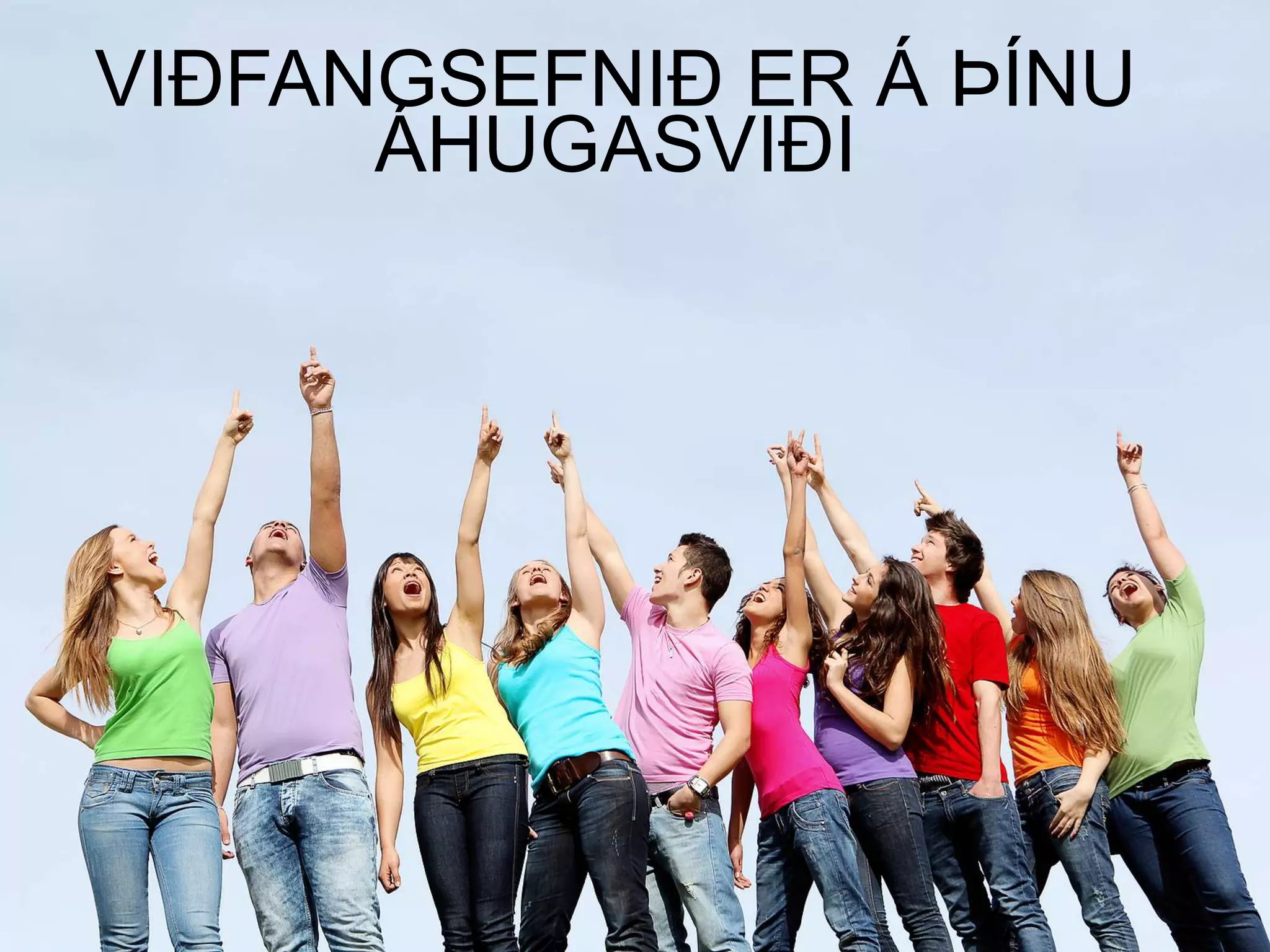 VIÐFANGSEFNIÐ ER Á ÞÍNU
      ÁHUGASVIÐI
 
