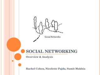 SOCIAL NETWORKING Overview & Analysis Rachel Cohen, Nicolette Pajda, Sumit Mukhia 