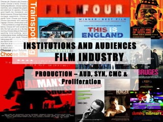 INSTITUTIONS AND AUDIENCES   FILM INDUSTRY PRODUCTION – AUD, SYN, CMC & Proliferation 