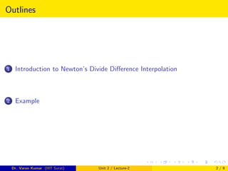 Newton's Divide and Difference Interpolation | PDF