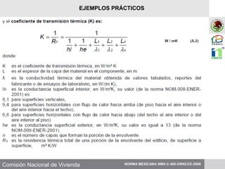 Comisión Nacional de Vivienda NORMA MEXICANA NMX-C-460-ONNCCE-2009
EJEMPLOS PRÁCTICOS
 