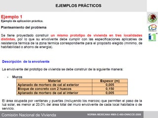 Comisión Nacional de Vivienda NORMA MEXICANA NMX-C-460-ONNCCE-2009
EJEMPLOS PRÁCTICOS
 