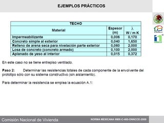 Comisión Nacional de Vivienda NORMA MEXICANA NMX-C-460-ONNCCE-2009
EJEMPLOS PRÁCTICOS
 