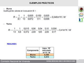 Comisión Nacional de Vivienda NORMA MEXICANA NMX-C-460-ONNCCE-2009
EJEMPLOS PRÁCTICOS
 