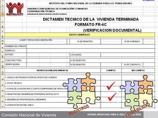 Comisión Nacional de Vivienda NORMA MEXICANA NMX-C-460-ONNCCE-2009
entrega de la obra
c
c
 