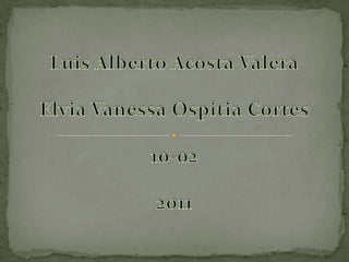 Luis Alberto Acosta Valera Elvia Vanessa Ospitia Cortes 10-02 2011 