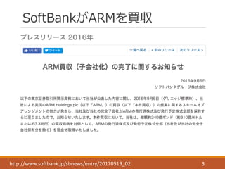 SoftBankがARMを買収
3http://www.softbank.jp/sbnews/entry/20170519_02
 