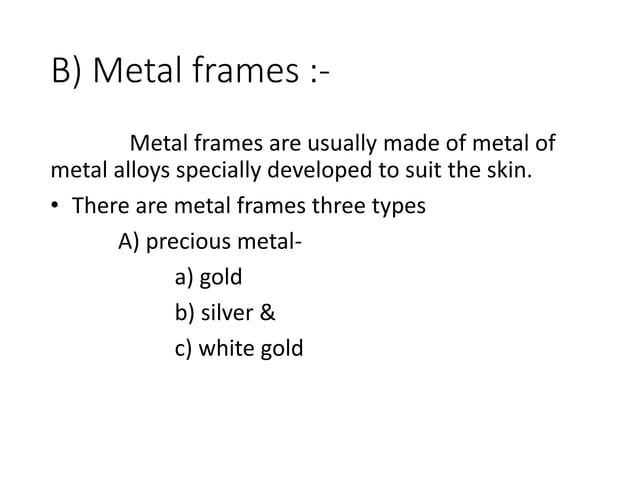 Spectacle Frame parts & types | PPTX
