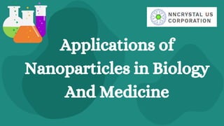 Applications of
Nanoparticles in Biology
And Medicine
 