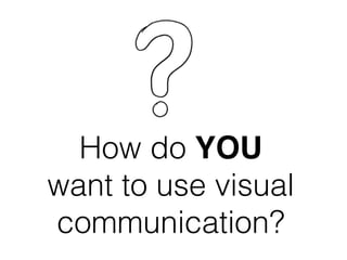 How do YOU
want to use visual
communication?
 