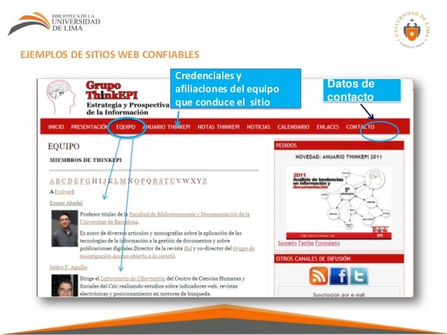 Resultado de imagen para ejemplo de un sitio web confiable