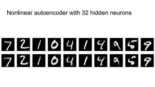 Nonlinear autoencoder with 32 hidden neurons
 