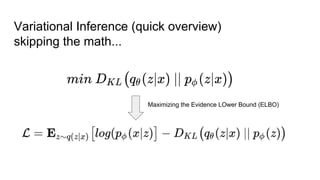 Variational Inference (quick overview)
skipping the math...
Maximizing the Evidence LOwer Bound (ELBO)
 