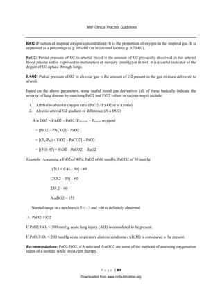 Normal Fio2 Nicu NNF NEONATOLOGY GUIDE LINES. Includes the very basic about important ...