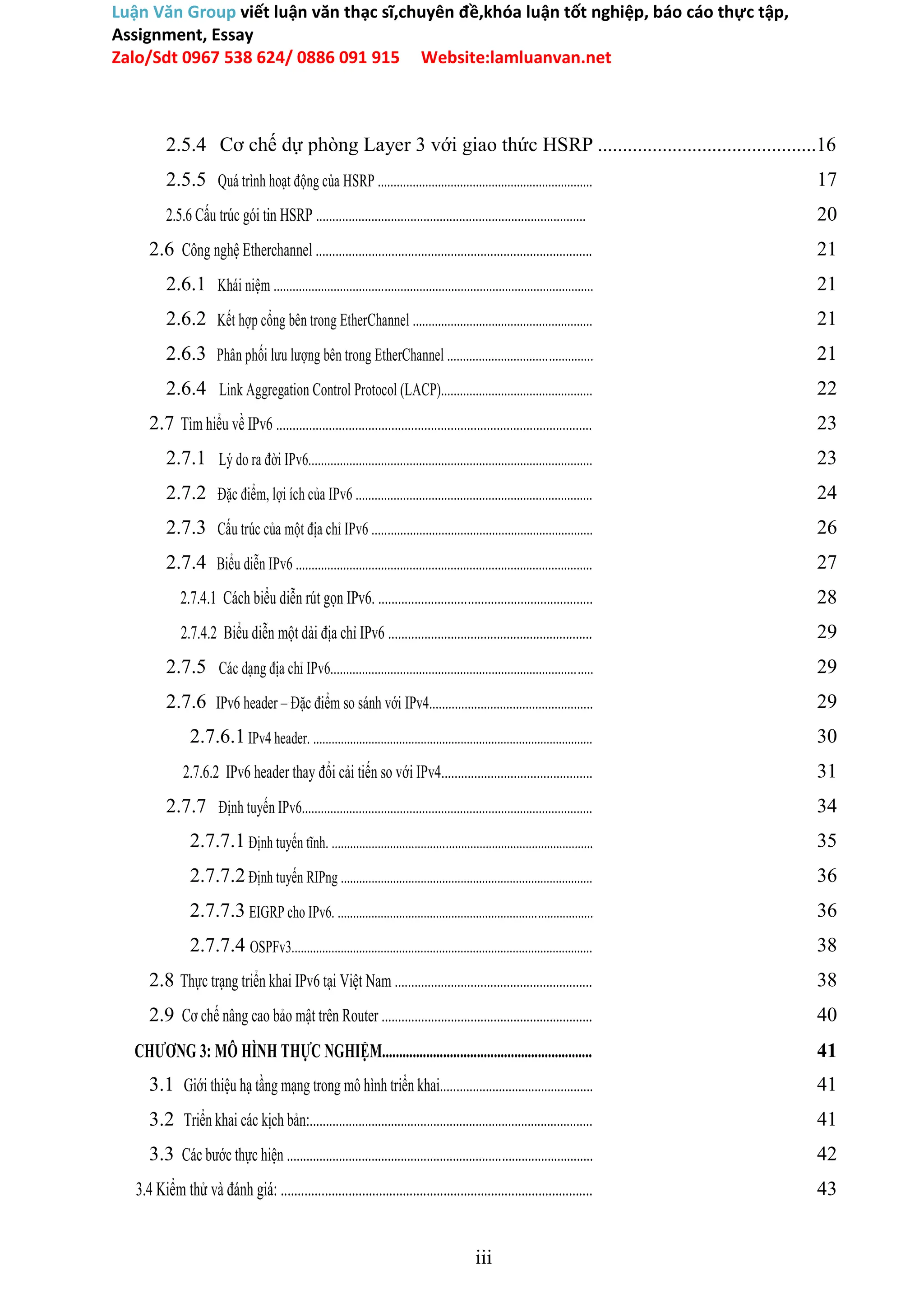 Đồ án Nghiên cứu và triển khai giải pháp nâng cao tính sẵn sàng cho hệ  thống mạng doanh nghiệp trên IPv6 | DOC