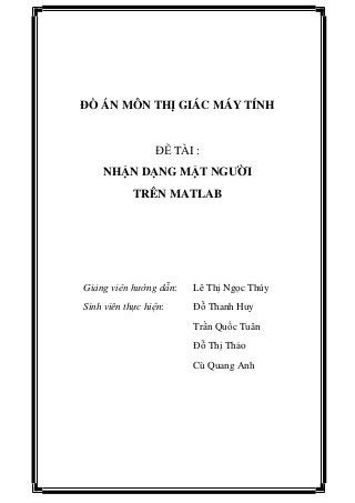 Đồ án Nhận dạng mặt người trên Matlab | PDF