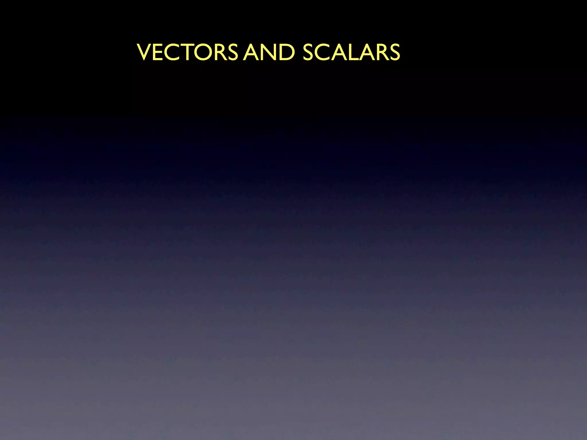 VECTORS AND SCALARS
 