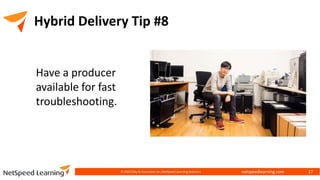 netspeedlearning.com
Hybrid Delivery Tip #8
© 2022 Clay & Associates Inc./NetSpeed Learning Solutions 27
Have a producer
available for fast
troubleshooting.
 