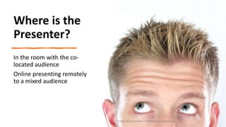 netspeedlearning.com
Where is the
Presenter?
In the room with the co-
located audience
Online presenting remotely
to a mixed audience
© 2022 Clay & Associates Inc./NetSpeed Learning Solutions 7
 