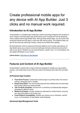 Create professional mobile apps for any device with AI App Builder ...