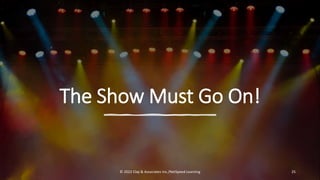 netspeedlearning.com
The Show Must Go On!
© 2022 Clay & Associates Inc./NetSpeed Learning 25
 