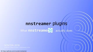 58 https://github.com/nnsuite/nnstreamer
SOSCON 2018
SAMSUNG OPEN SOURCE CONFERENCE 2018
What nnstreamer actually does
nnstreamer plugins
 