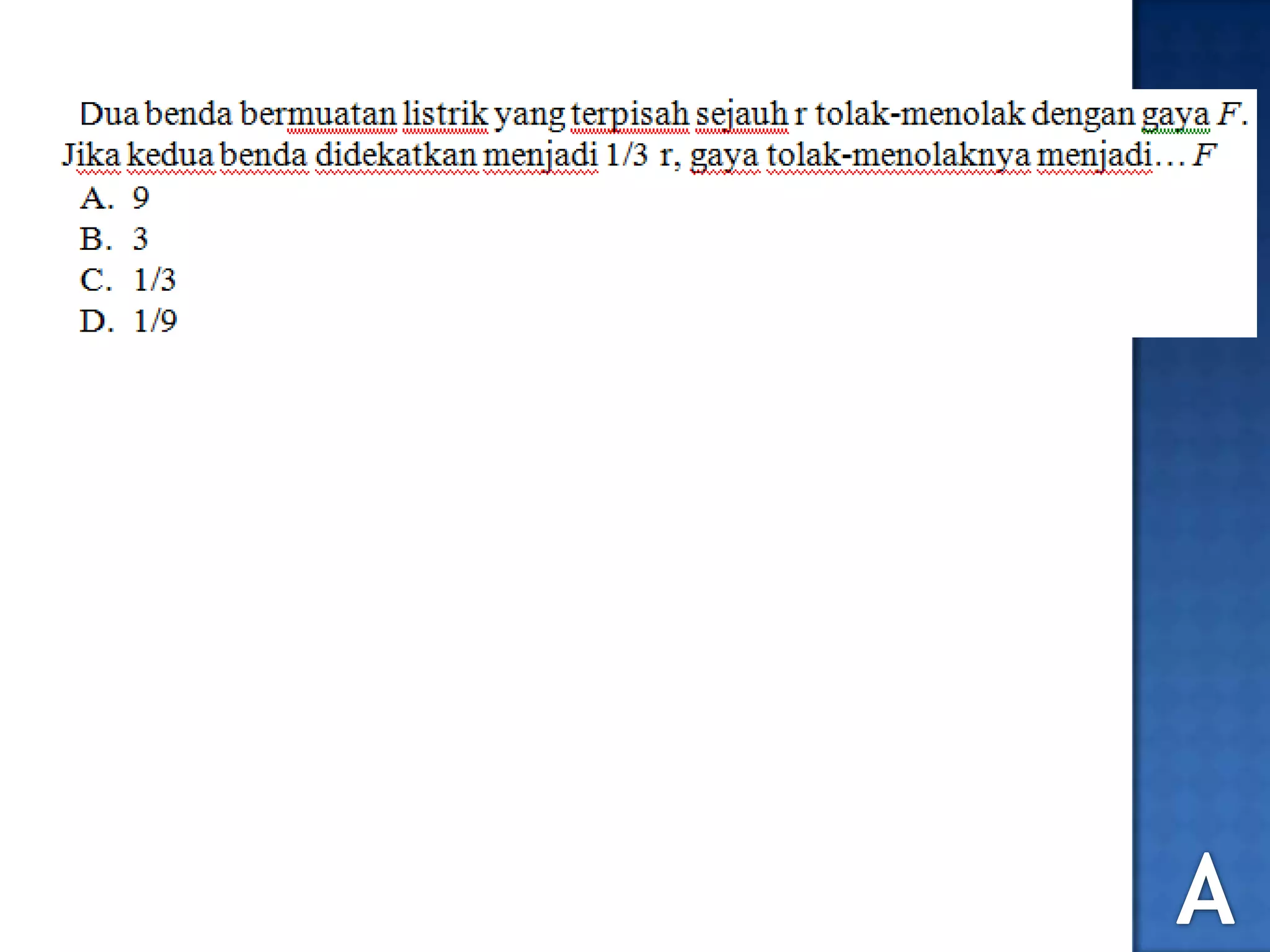 No.12 soal un 2012 fisika listrik statis