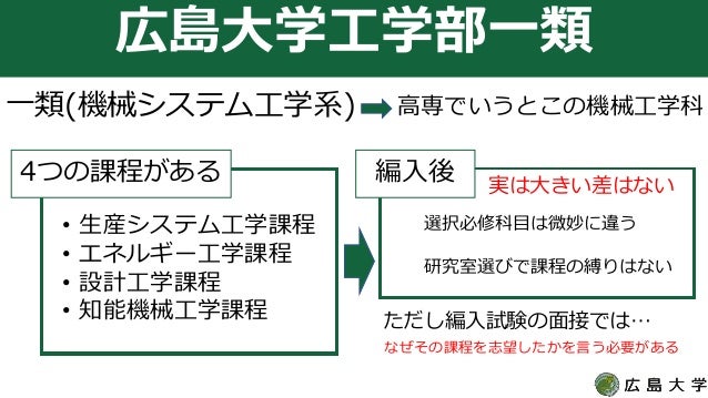 第3回 九州合同編入説明会 広島大学 第3回 九州合同編入説明会 広島大学