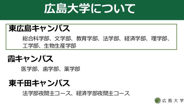 第3回 九州合同編入説明会 広島大学