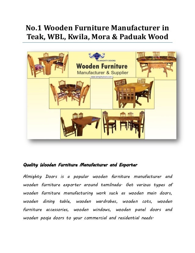 No.1 wooden furniture manufacturer in teak, wbl, kwila, mora & paduak wood