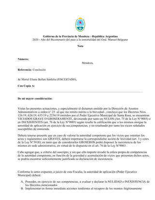 Gobierno de la Provincia de Mendoza - República Argentina
2020 - Año del Bicentenario del paso a la inmortalidad del Gral....